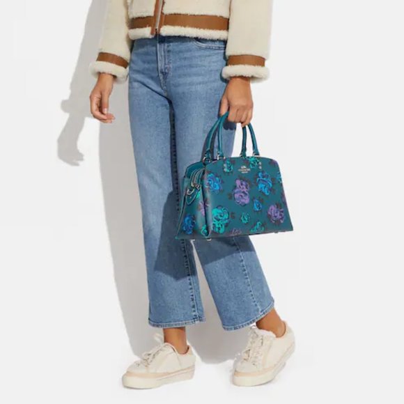 🌸 Lille Carryall With Jumbo Floral Print Deep Turquoise - Picture 6 of 12